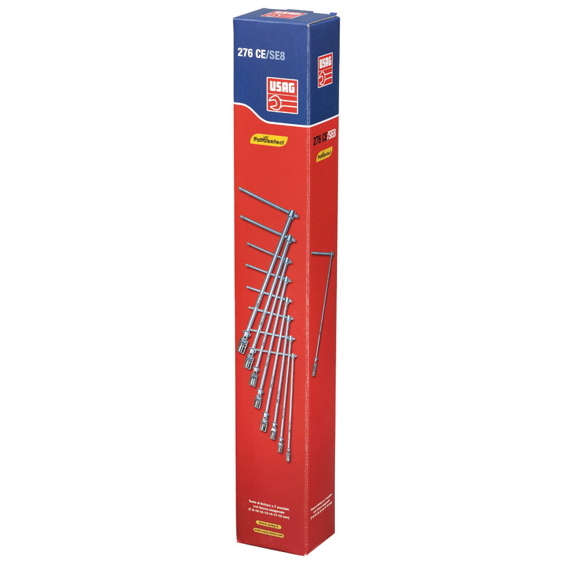 276 CE/SE8 - Serie di 8 chiavi a t snodate con bocca esagonale - Usag - U02760484 276 CE/SE8 - Serie di 8 chiavi a t snodate con bocca esagonale - Usag - U02760484
